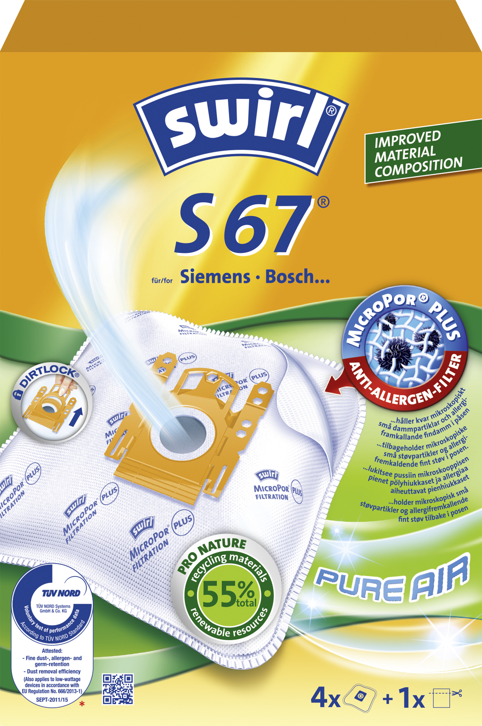 Swirl støvsugerposer S67 – for Siemens og Bosch