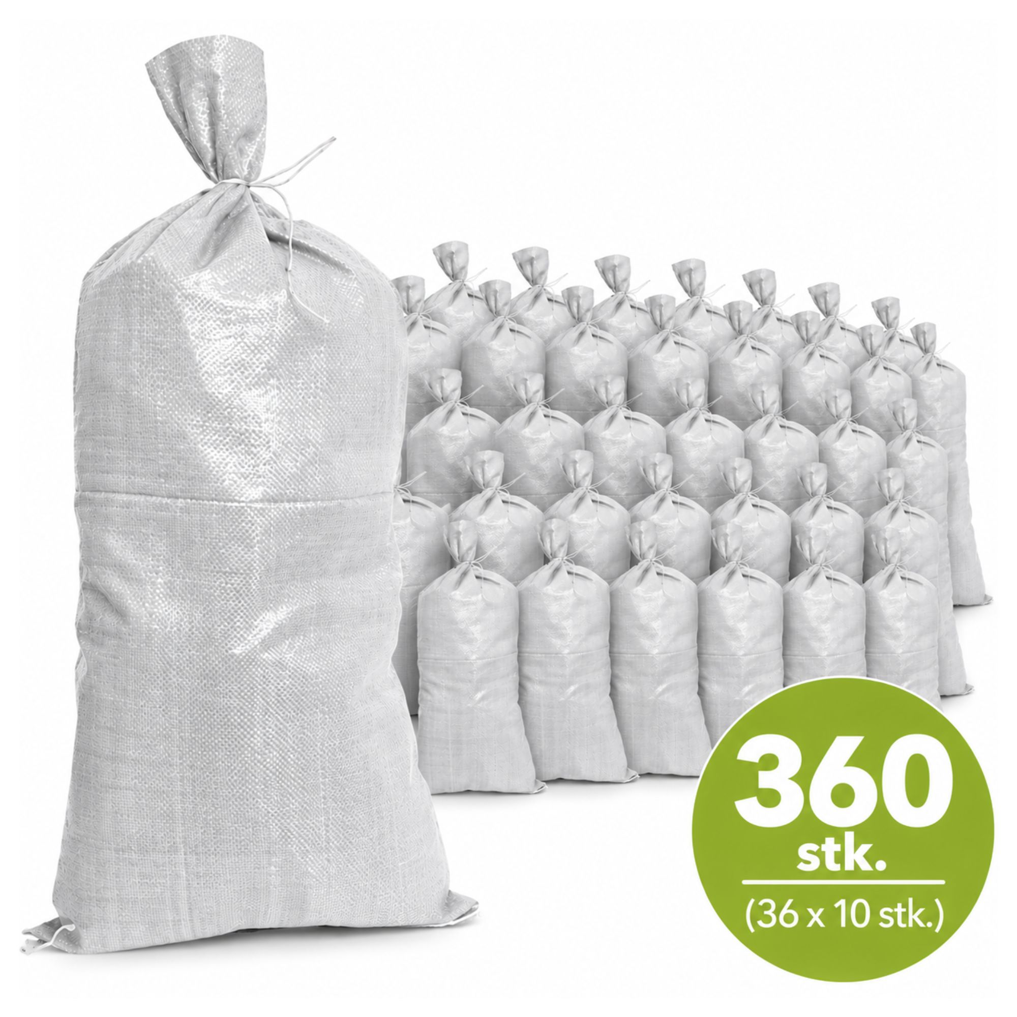 Sandsække med snøreluk  -  360 stk. (36 x 10 stk.)
